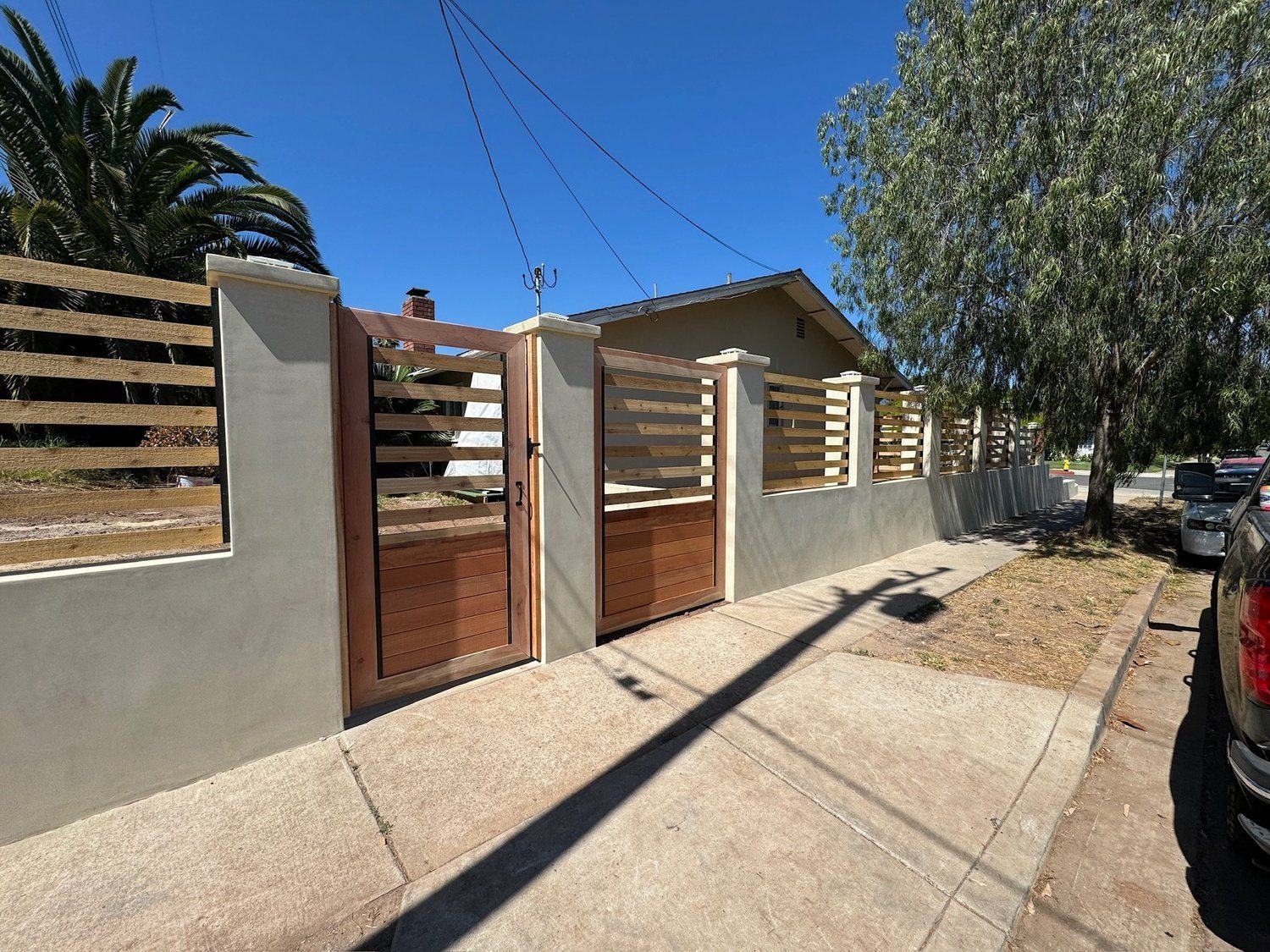 Retaining Wall and Fence